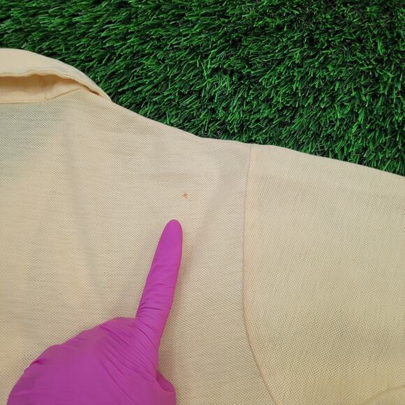 Vintage 80s MOD Crown Polo Shirt Small 17x25 Yellow - Picture 4 of 11